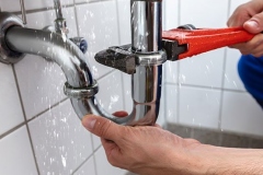 Plumber Repairing Sink Pipe Leakage